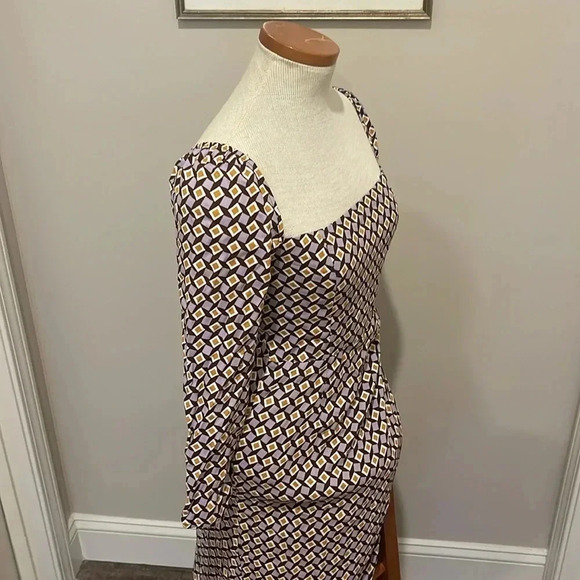 NWT!! Reformation - Hilda Midi Dress In Plaza Print - Size 0 - Purple/Brown - Picture 6 of 11